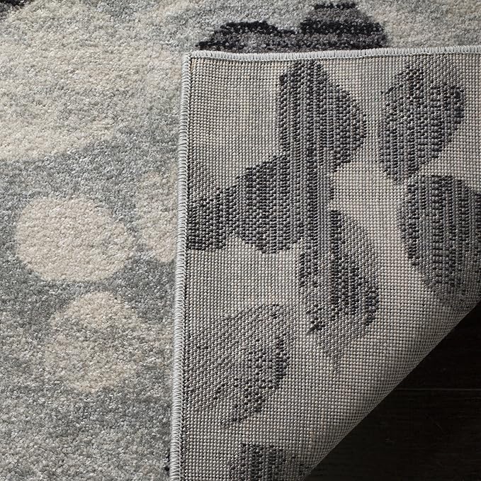 SAFAVIEH Evoke Collection 10' x 14' Grey/Black EVK236R Floral Non-Shedding - Image 3