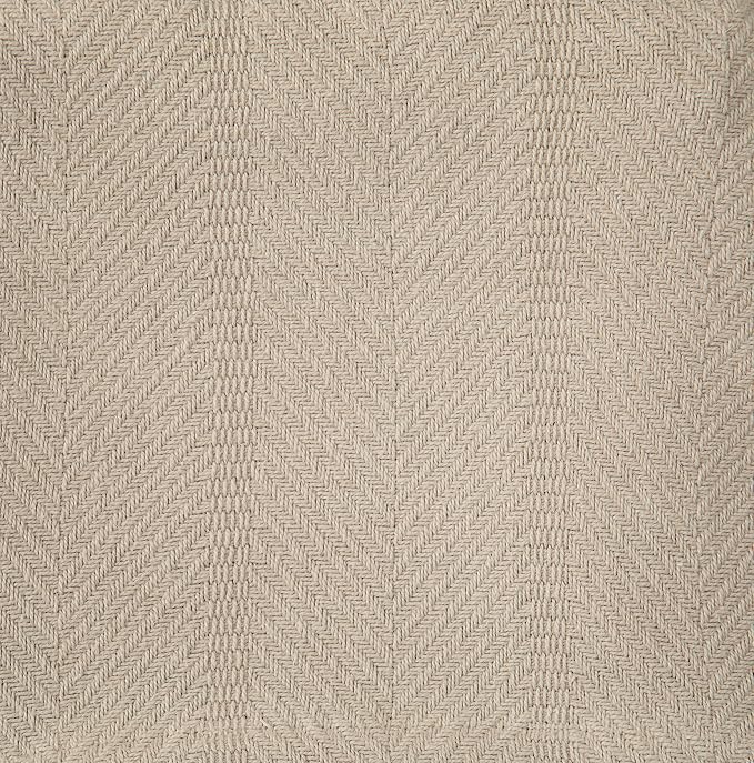 Sticky Toffee Cotton Throw Blanket, 60 x 50 Inch, Tan Beige Herringbone Weave - Image 6