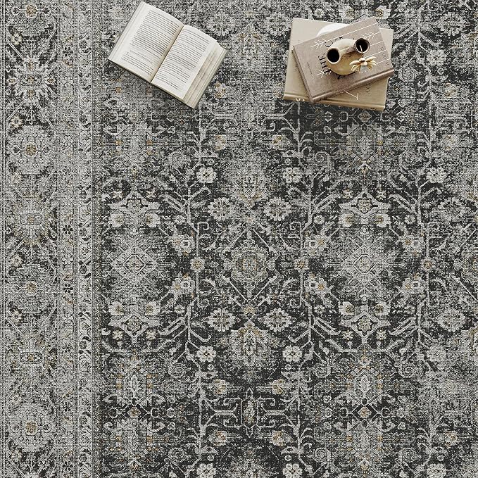 Black Runner Rug 2x10 Vintage Area Carpet Hallway Long Indoor Kitchen Washable - Image 7