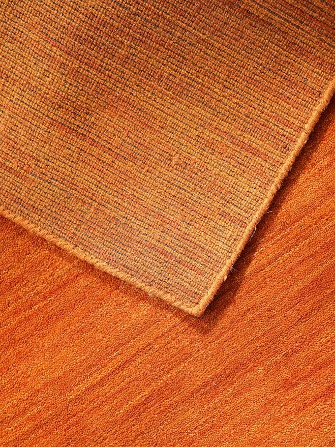 Rugsotic Carpets Hand Knotted Gabbeh Wool 9'x12' Area Rug Solid Orange L00111 - Image 8