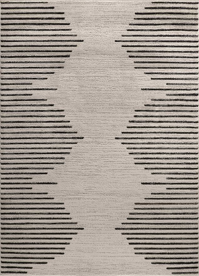 Rugshop Bohemian Stripe Stain Resistant High Traffic Living Room Kitchen - Image 2