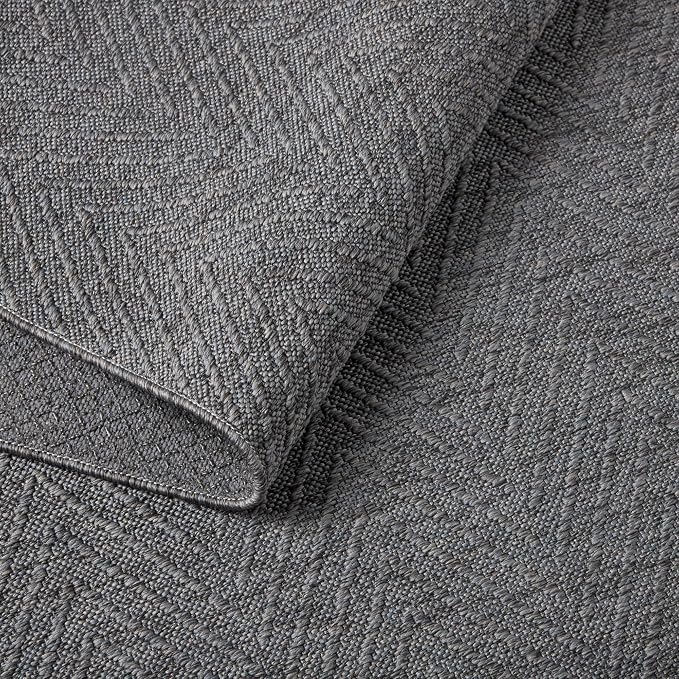 TOWN & COUNTRY BASICS Pax Herringbone Textured Solid Everwash® Washable Area Rug - Image 3