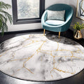 SAFAVIEH Craft Collection 12' Round Grey/Gold CFT877F Modern Abstract by SAFAVIEH