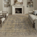 6x9 Brown Black Area Rug for Living Room Washable Vintage Distressed Carpet by PureCozy