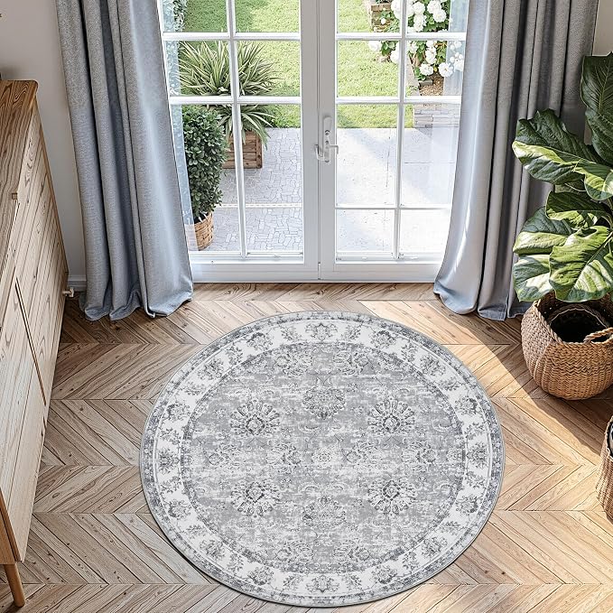 jinchan Fiora Round Rug 4ft Area Rug by JINCHAN