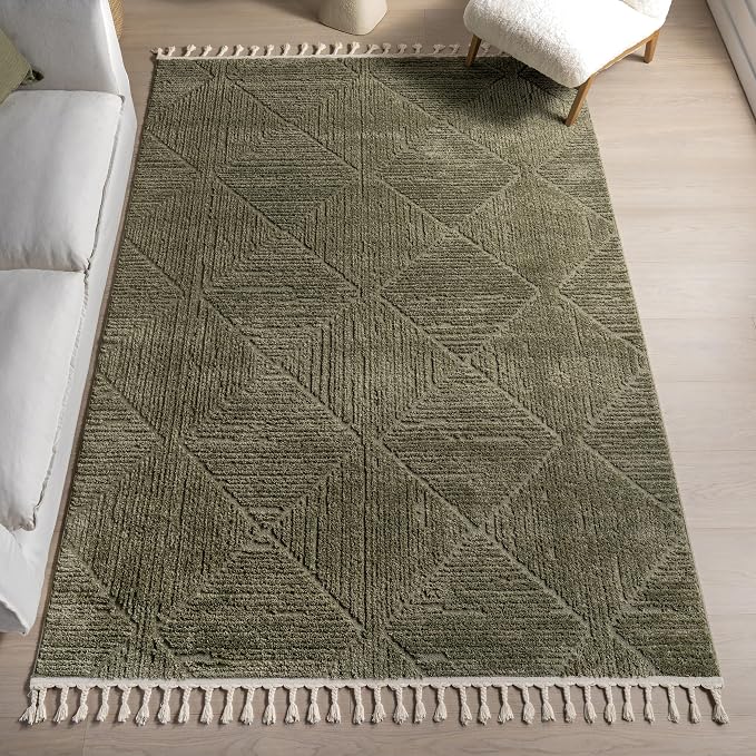 nuLOOM Kerry Green, Soft and Cozy, High Traffic, Stain Resistant, Easy Clean by nuLOOM