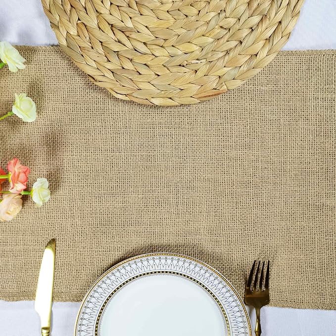 2 Pack 12 inch x 10 Yards Burlap Table Runners, Burlap Roll, Natural Rustic - Image 7