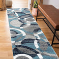 Rugshop Contemporary Modern Circles Abstract Runner Rug 2' x 7'2" Blue by Rugshop