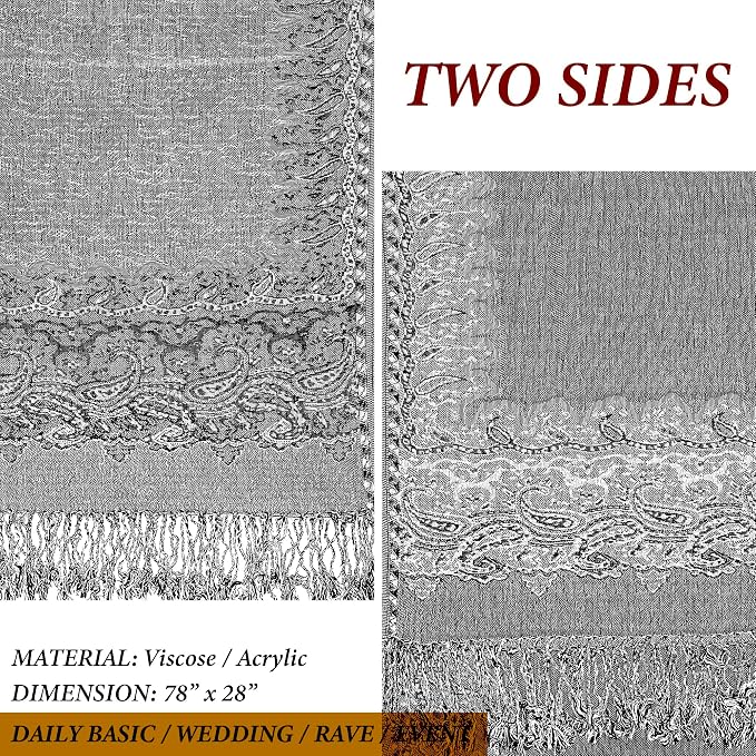 Achillea Big Paisley Pashmina Shawl Wrap - Image 6