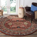 SAFAVIEH Antiquity Collection 6' Round Red / Multi AT64A Handmade Traditional by SAFAVIEH