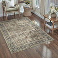 Brown Entryway Rug 2x4 Vintage Area Carpet Indoor Kitchen Washable Door Mat by PureCozy