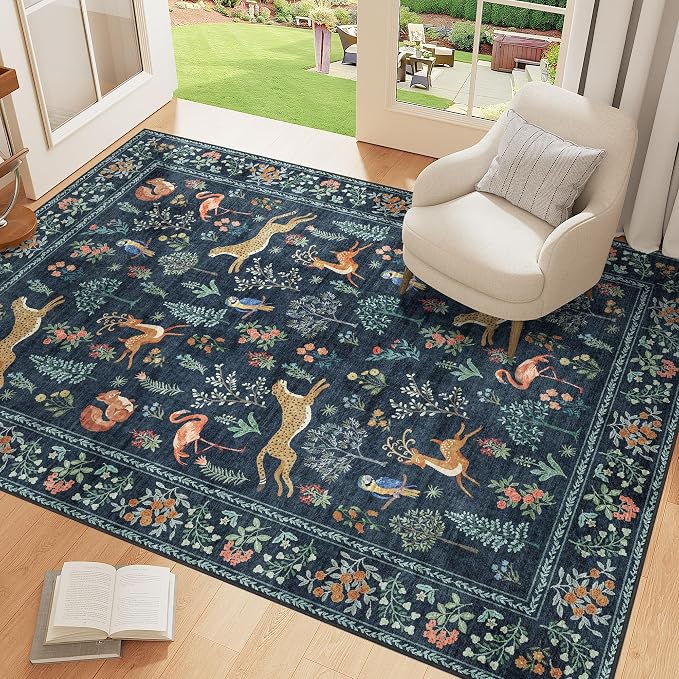 DUKINO 4x6 Rug, Washable Animal Area Rug - Image 2