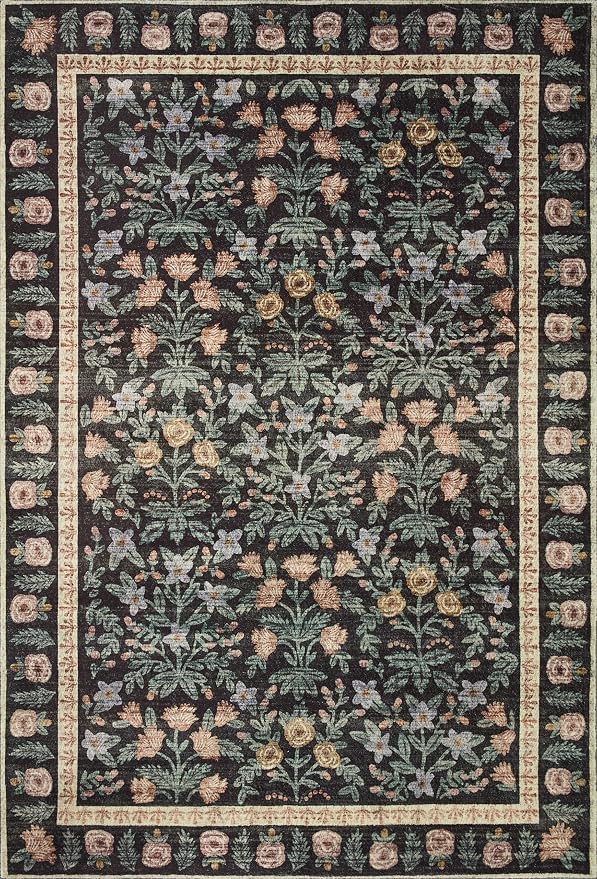 Loloi Rifle Paper Co. Eden Collection EDE-02 Mughal Garden Black 2'-3" x 3'-9" - Image 3