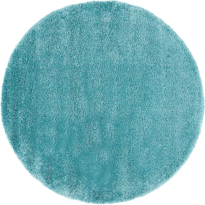 SAFAVIEH Milan Shag Collection 10' Round Aqua Blue SG180 Solid Non-Shedding - Image 3