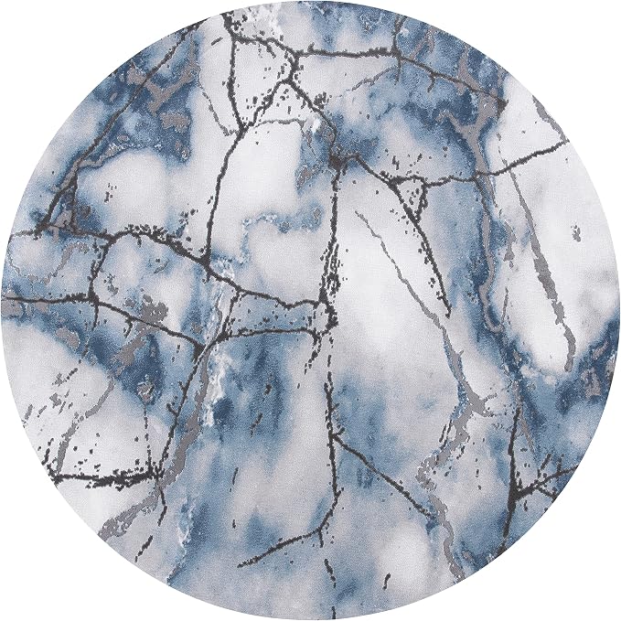 SAFAVIEH Craft Collection 10' Round Grey/Blue CFT877L Modern Abstract - Image 2