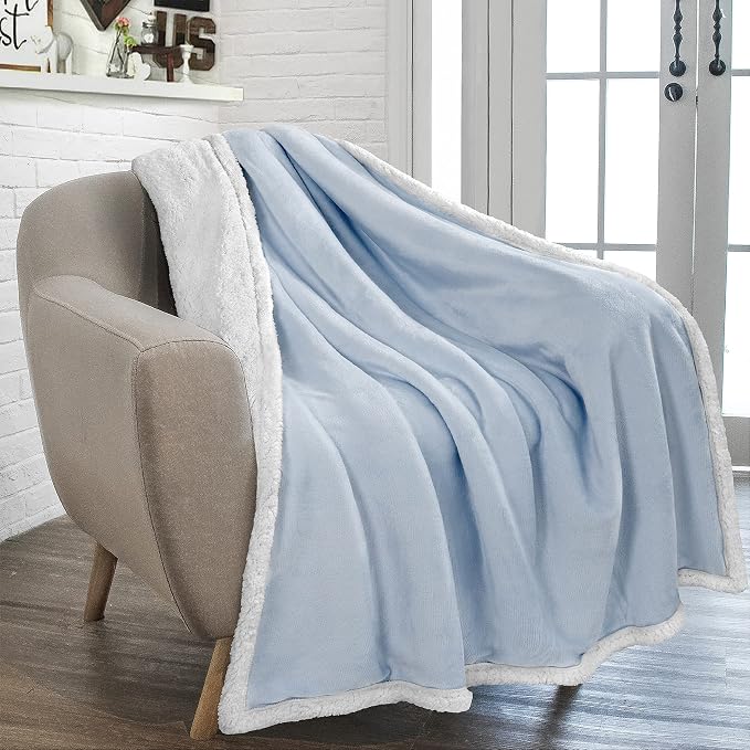 PAVILIA Sherpa Fleece Throw Blanket by PAVILIA