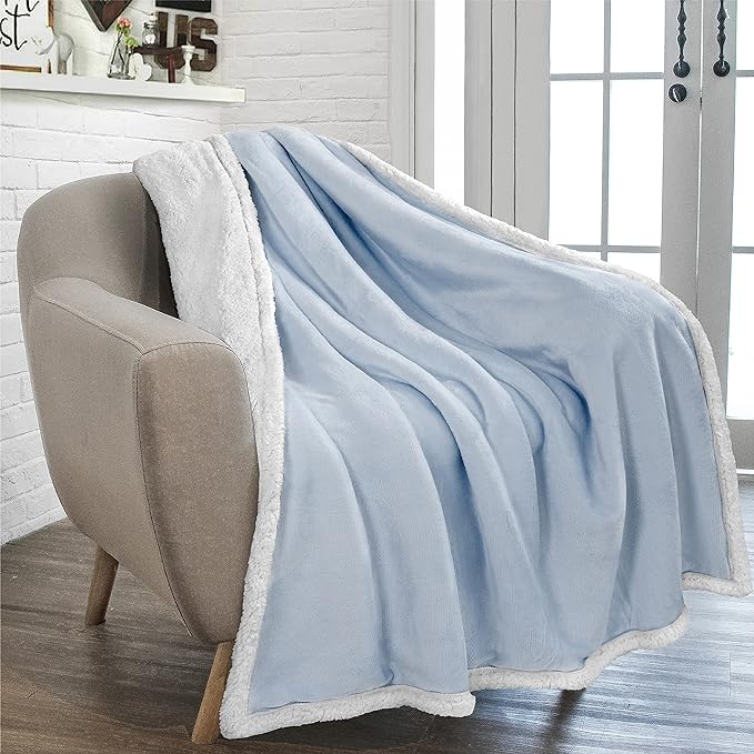 PAVILIA Sherpa Fleece Throw Blanket by PAVILIA