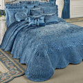 Touch of Class Portia Luxury Bedding | Sapphire Blue | Quilted Polyester Satin by TouchofClass