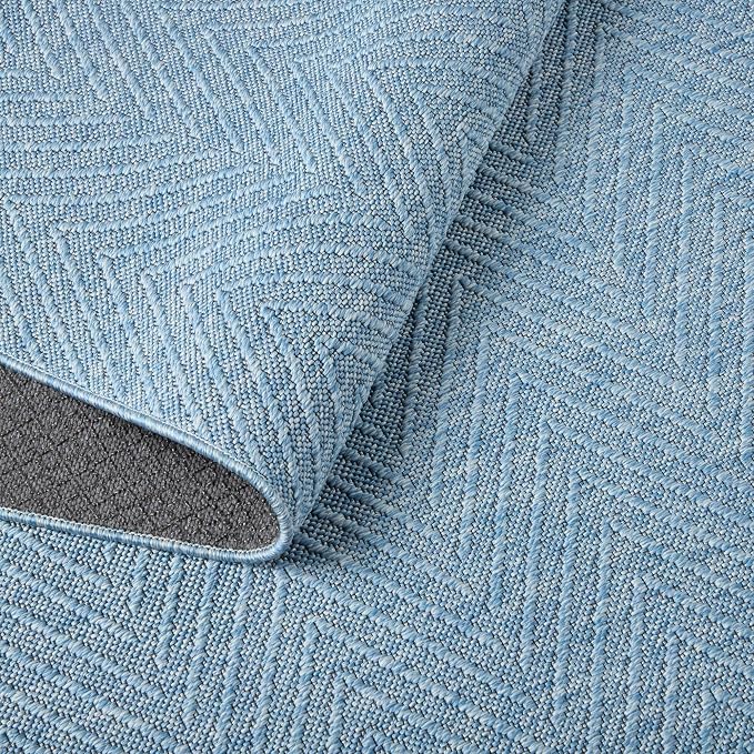 TOWN & COUNTRY BASICS Pax Herringbone Textured Solid Everwash® Washable Area Rug - Image 3