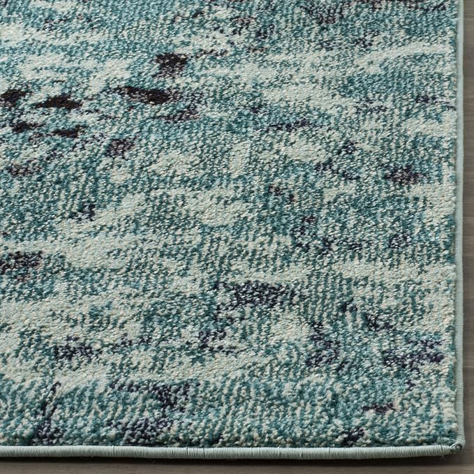 SAFAVIEH Monaco Collection 9' x 12' Light BlueMulti MNC225J Boho Chic Abstract - Image 3