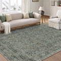 Area Rug 6x9 Gray Living Room Washable Vintage Carpet Non Slip Indoor Retro by PureCozy