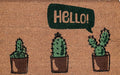 Coir Door Mats 17" X 30", Non-Slip Sturdy, PVC Backed Heavy Duty, Hello Cactus by Unknown