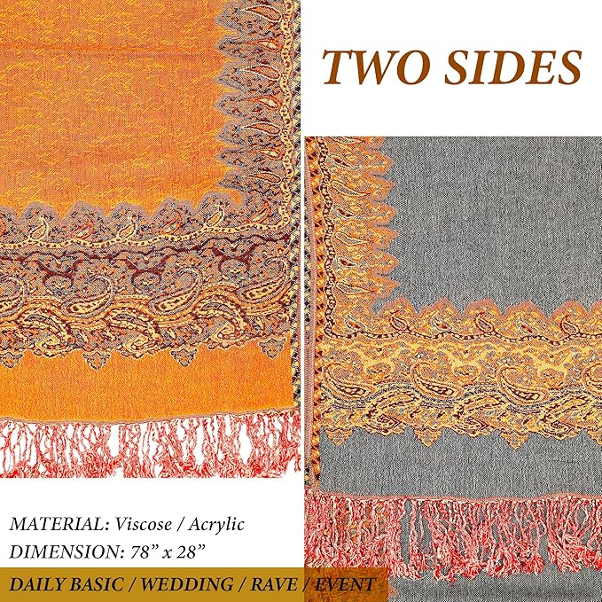 Achillea Big Paisley Pashmina Shawl Wrap - Image 4