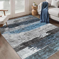 Ciicool Modern Abstract Deep Blue Gray Rug by CIICOOLHomeDeco