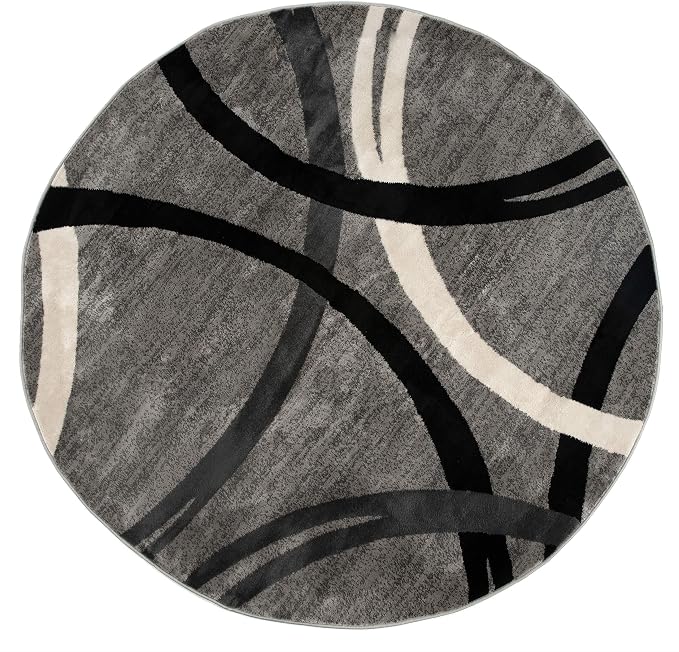 Rugshop Wavy Circles Design Round Rug, Carpet - Image 2