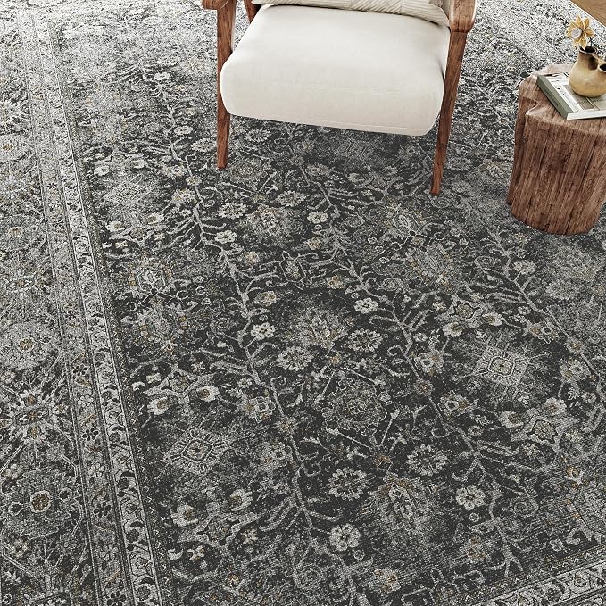 Black Runner Rug 2x10 Vintage Area Carpet Hallway Long Indoor Kitchen Washable - Image 8