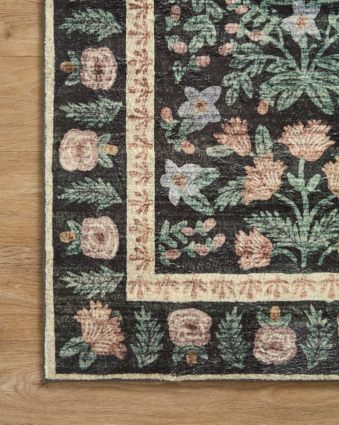 Loloi Rifle Paper Co. Eden Collection EDE-02 Mughal Garden Black 2'-3" x 3'-9" - Image 6