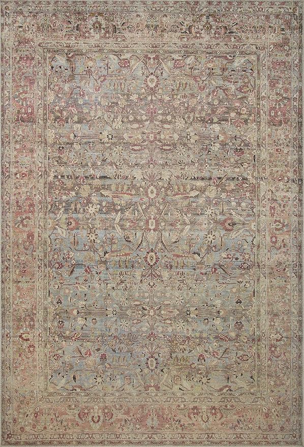 Loloi Adrian Collection ADR-06 Ocean/Clay 5'-0" x 7'-6", .19" Thick Area Rug - Image 3