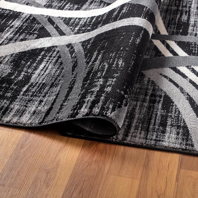 Rugshop Modern Wavy Circles Design Area Rug, Fade-Resistant Carpet - Image 4