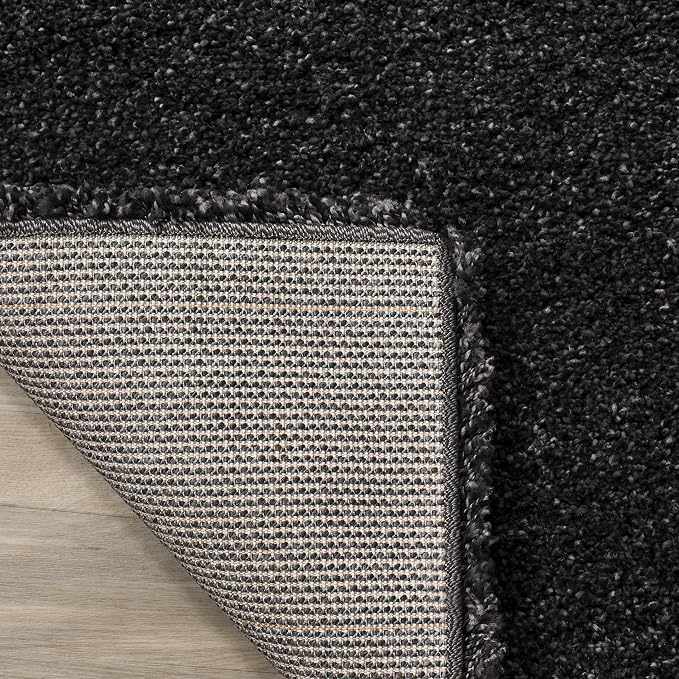 SAFAVIEH Milan Shag Collection 7' Round Dark Grey SG180 Solid Non-Shedding - Image 4