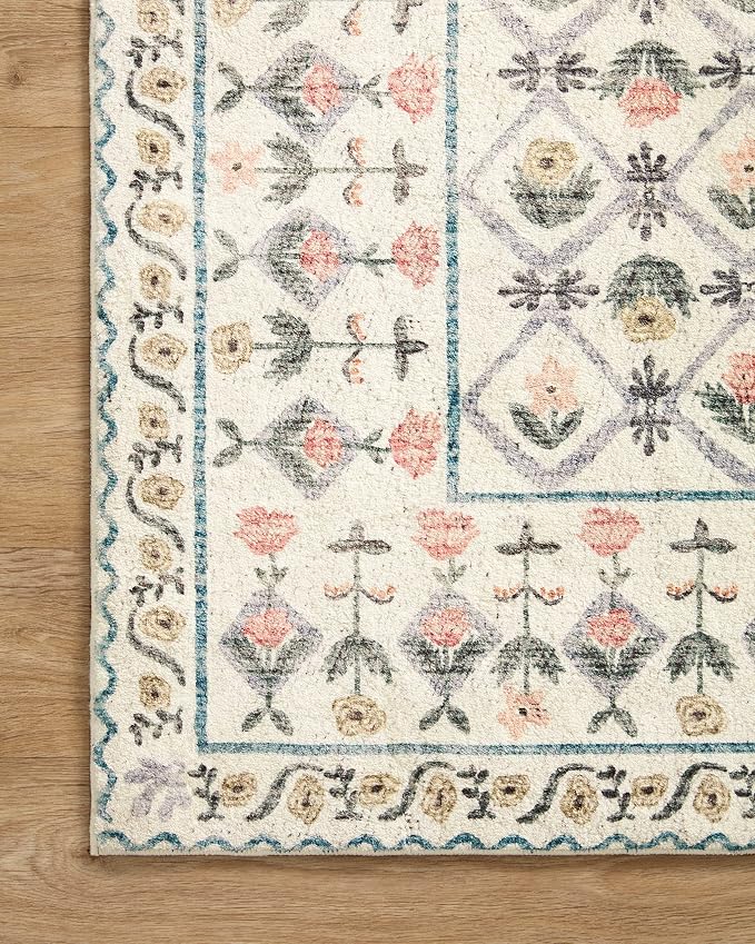 Loloi Rifle Paper Co. Eden Collection EDE-03 Lattice Ivory 5'-0" x 7'-6" Area - Image 6