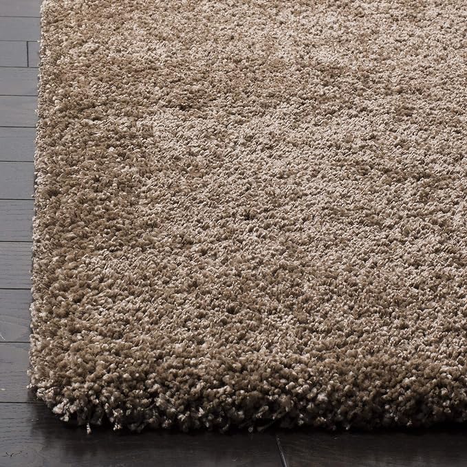 SAFAVIEH Milan Shag Collection 3' Square Dark Beige SG180 Solid Non-Shedding - Image 4