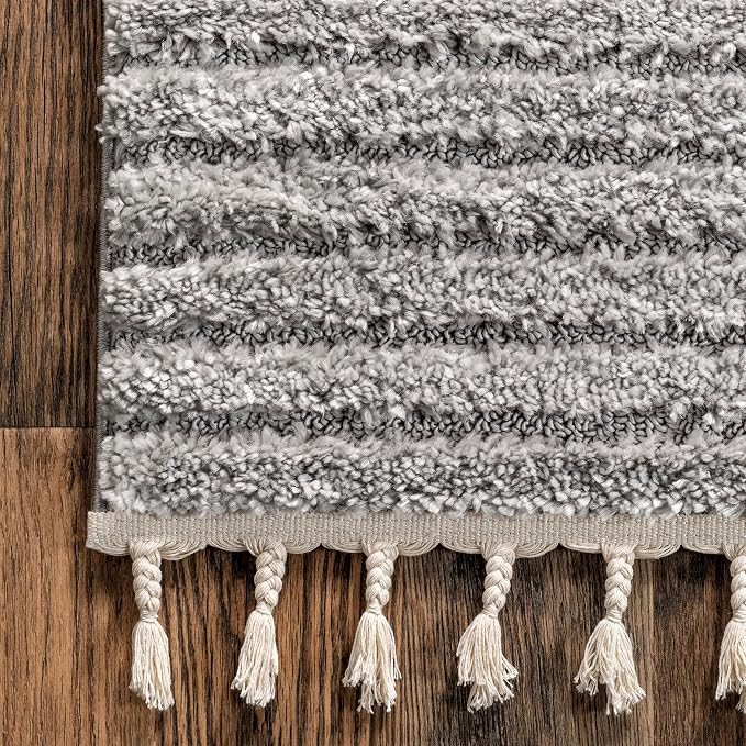 nuLOOM Risette Light Grey, Soft and Textured, High Traffic, Stain Resistant - Image 5