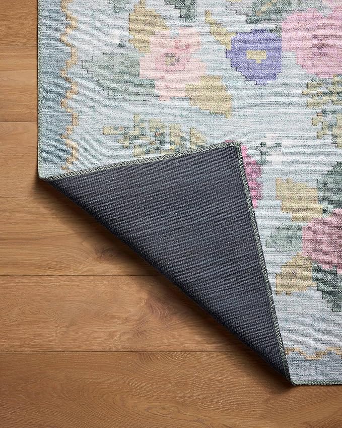 Loloi Rifle Paper Co. Rosa Collection RSA-02 Sky 2'-6" x 12'-0" Runner Rug - Image 5