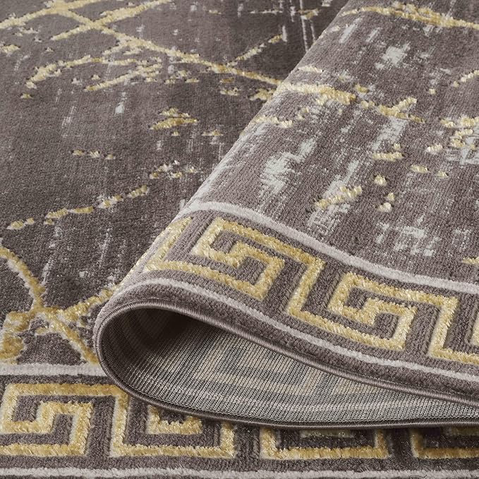 GLORY RUGS Area Rugs Marble 5x7 Brown Gold Carpet Modern Abstract Rug Living - Image 5