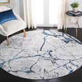 SAFAVIEH Amelia Collection 3' Round Grey/Blue ALA293F Modern Abstract by SAFAVIEH