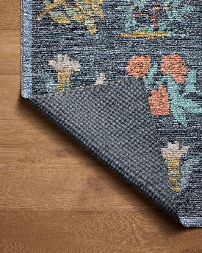 Loloi Rifle Paper Co. Rosa Collection RSA-03 Navy 2'-0" x 5'-0" Accent Rug - Image 5