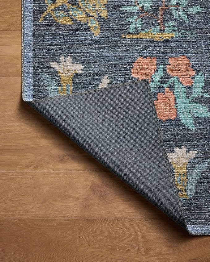 Loloi Rifle Paper Co. Rosa Collection RSA-03 Navy 3'-9" x 5'-6" Accent Rug - Image 5