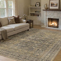 8x10 Brown Black Area Rug for Living Room Washable Vintage Distressed Carpet by PureCozy