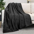 PAVILIA Black Throw Blanket for Couch Bed, Soft Fleece Throws for Sofa Chair by PAVILIA