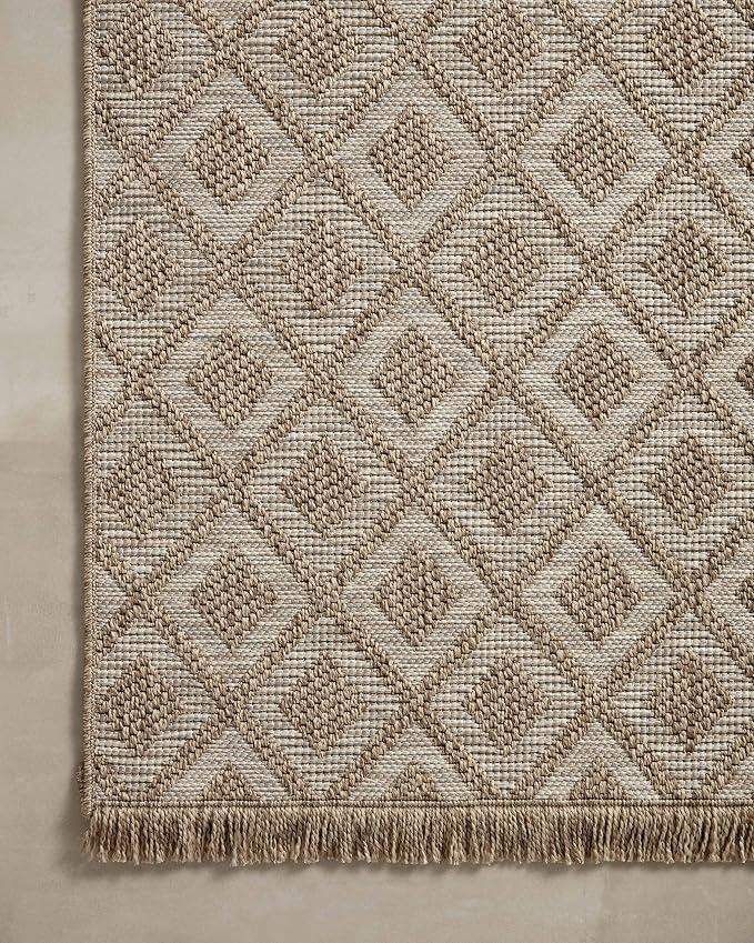 Loloi Dawn Collection Indoor/Outdoor DAW-07 Light Brown 7'-8" x 10' Area Rug - Image 7