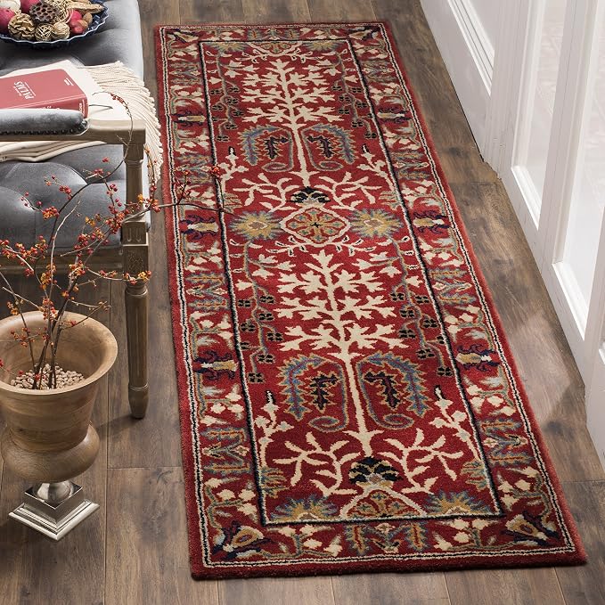 SAFAVIEH Antiquity Collection 2' x 3' Red / Multi AT64A Handmade Traditional by SAFAVIEH