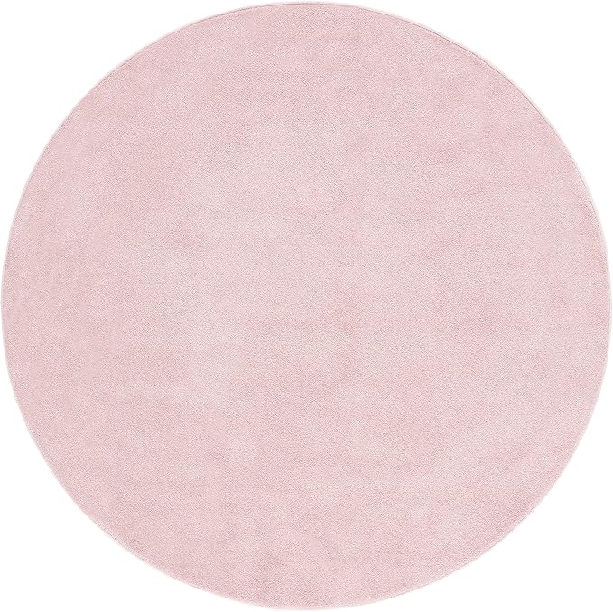 SAFAVIEH Pattern and Solid Collection 6'7" Round Pink PNS320 Non-Shedding Area - Image 3