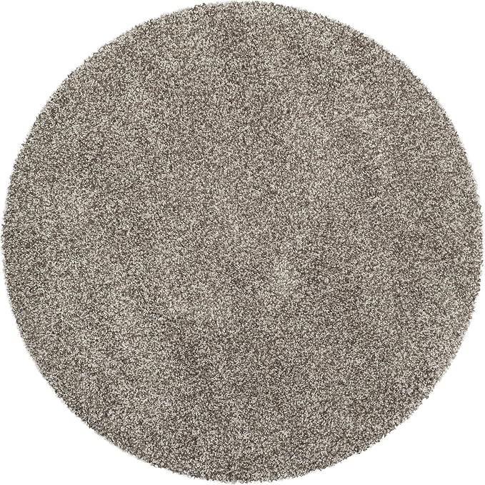 SAFAVIEH Milan Shag Collection 3' Round Grey SG180 Solid Non-Shedding Living - Image 2