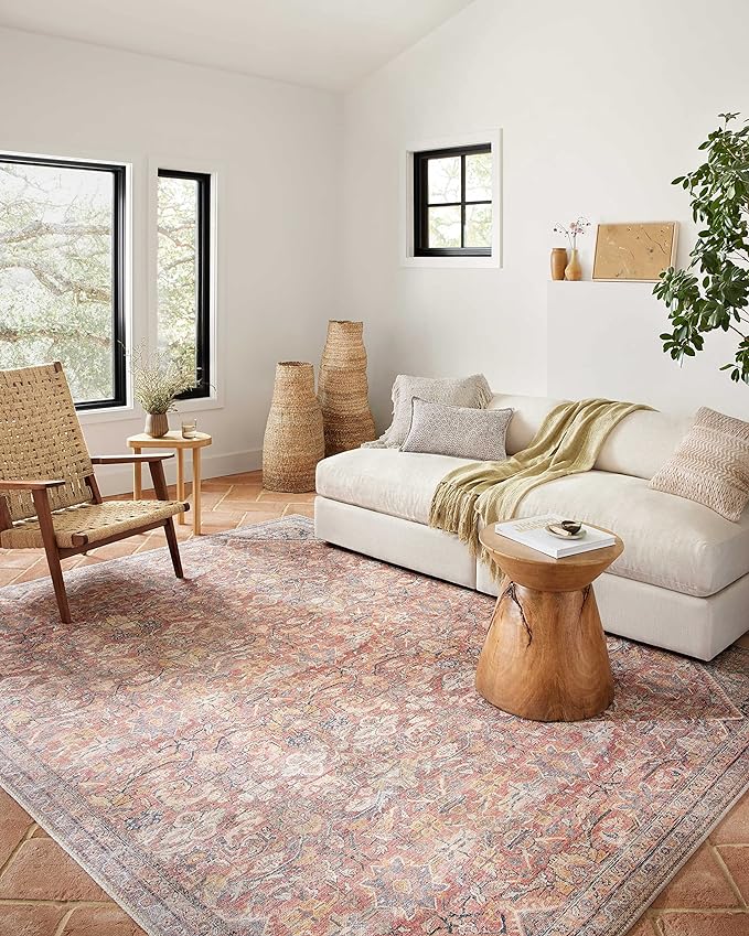 Loloi Adrian Collection ADR-02 Rust/Denim 3'-6" x 5'-6", .19" Thick Accent Rug by Loloi