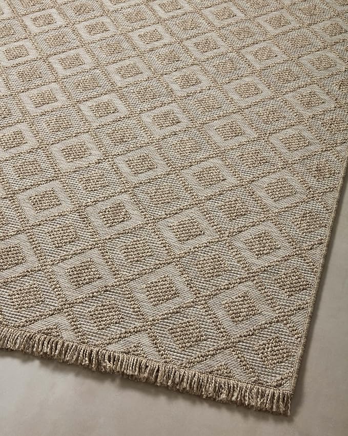 Loloi Dawn Collection Indoor/Outdoor DAW-07 Light Brown 7'-8" x 10' Area Rug - Image 9